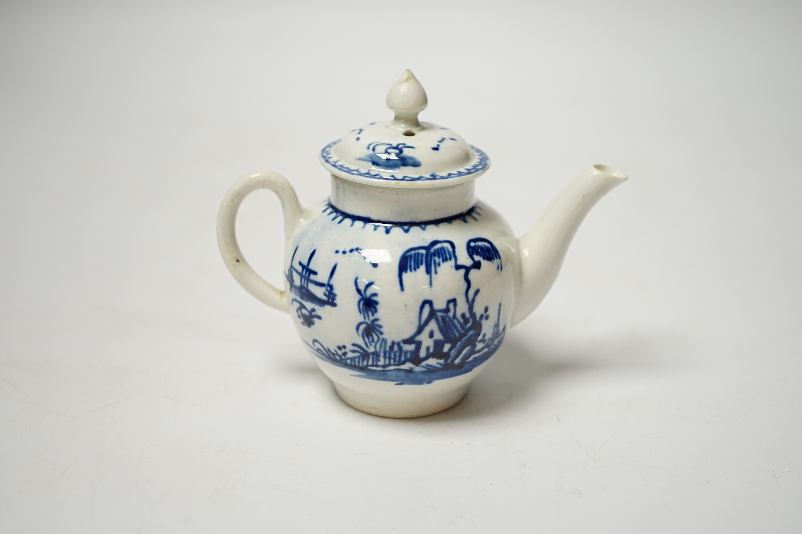 An 18th century John Pennington, Liverpool toy teapot, 10cm